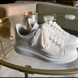All white alexander mcqueen sneaker worn twice like new